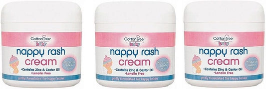 Scotvision 3 X Nauge Nappy Rash Cream Zinc & Castor Oil 200Ml Lanolin Free ( Formerly Cotton Tree)