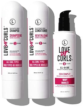 Lus (Love Ur Self) 3-Step System Shampoo And Conditioner Set With All-In-One Styler For Wavy Hair Nongreasy & Moisturizing - 8.5Oz Each