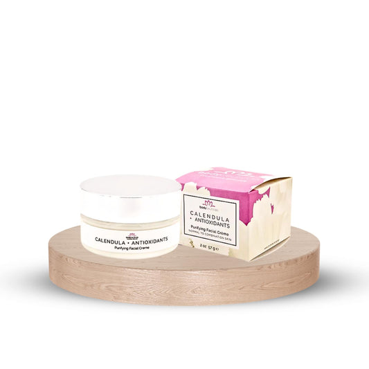 Calendula + Antioxidants Facial Crème – Natural Moisturizer With Vitamin C, Blueberry, Cranberry & Neem – Lightweight, Non-Comedogenic, Vegan – 2 Oz