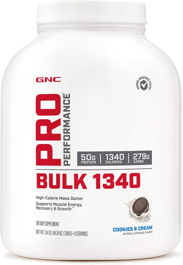 Gnc Pro Performance Bulk 1340 - Cookies And Cream, 9 Servings, Supports Muscle Energy, Recovery And Growth