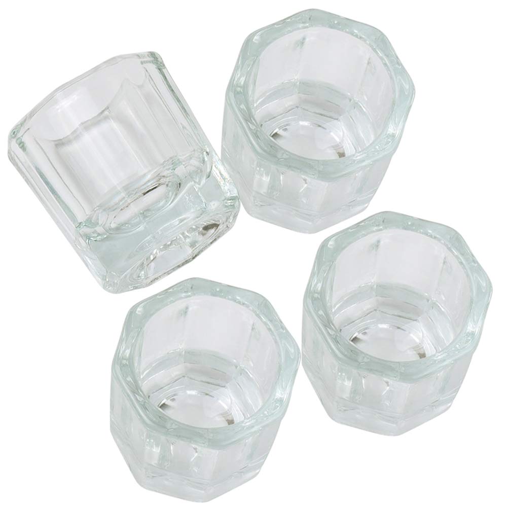 Karlash Nail Art Acrylic Liquid Powder Dappen Dish Glass Crystal Cup Glassware Tools (Pack Of 4)