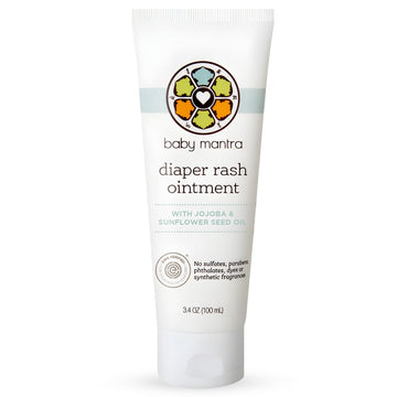 Baby Mantra Diaper Rash Ointment - Ewg Verified Diaper Cream Made With Natural, Hypoallergenic Ingredients - Best For Newborns, Babies, And Toddlers With Sensitive Skin - 3.4 Ounce Tube