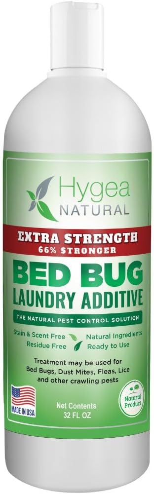 Lice & Bed Bug Extra Strength Laundry Additive - Environmentally Responsible, Odorless & Stain-Free Liquid Laundry Treatment - Safe For Children & Pets - Any Water Temperature (32 Oz)