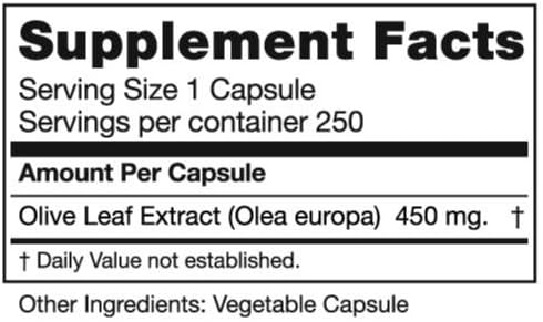 Seagate Products Olive Leaf Extract 450 mg 250 Capsules : Health & Household