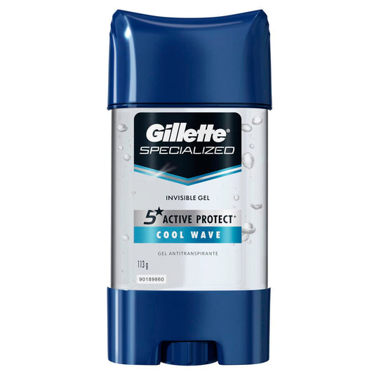 Gillette Antiperspirant And Deodorant For Men, Clear Gel, Cool Wave Scent, 3.8 Oz