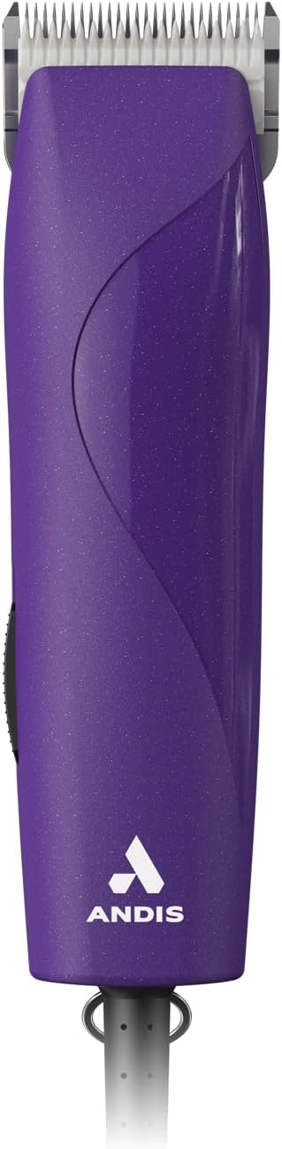 Andis 24820 EasyClip Professional-Animal 7-Piece Detachable Ceramic Blade Clipper Kit, Frustration Free Packaging, Purple