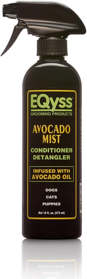 EQyss Avocado Mist Pet Spray Conditioner - Shines, Conditions, and Reduces Shedding, Weightless Leave in Spray - for Dogs, Cats, Puppies - Oil and Silicone Free, pH Balanced, USA Made