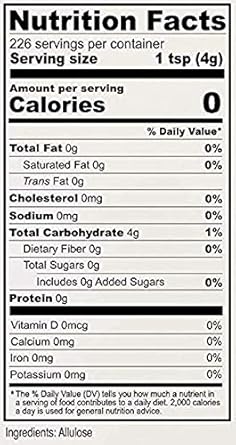 Anthony'S Allulose Sweetener, 2 Lb, Batch Tested Gluten Free, Keto Friendly Sugar Alternative, Zero Net Carb, Low Calorie