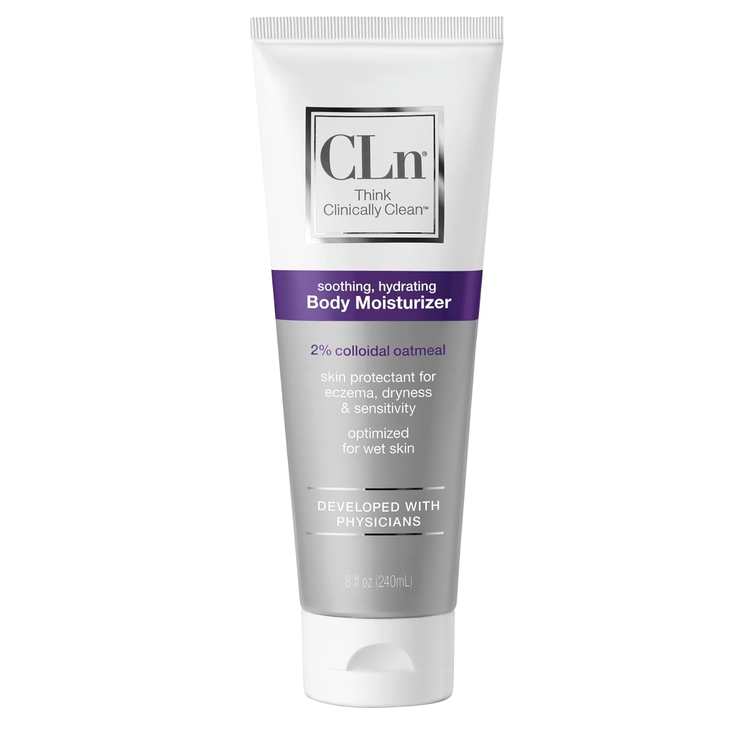 Cln® Body Moisturizer - A Skin Protectant Delivering 2% Colloidal Oatmeal, Paraben-Free, Dye-Free & Fragrance-Free, 8 Fl. Oz