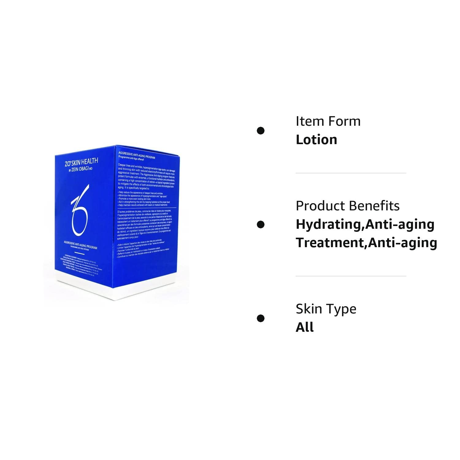 ZO Skin Health Exfoliating Aggressive Anti-Aging Program : Beauty & Personal Care