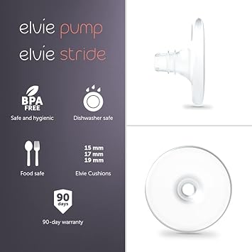 Elvie - Nipple Cushions - 15Mm - Soft Silicone To Enhance Fit For Improved Comfort And Efficiency - Accessories & Breastfeeding Essentials - Bpa Free, Dishwasher Safe - 2 Count