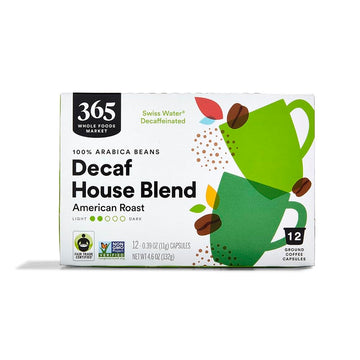 365 By Whole Foods Market, Coffee Decaf House Blend Amer Roast Pods 12 Count, 4.6 Ounce