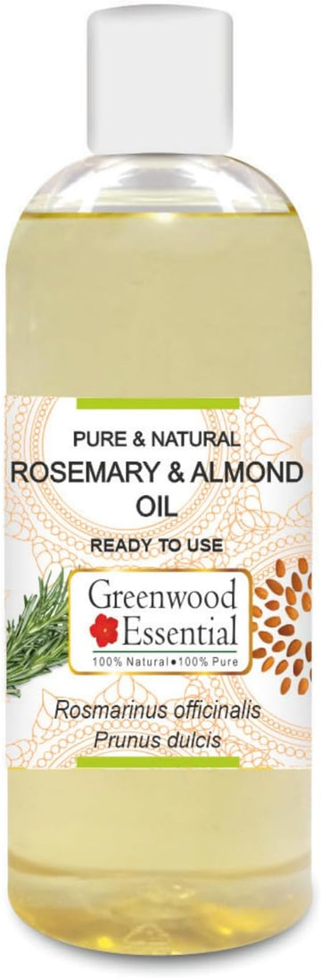 Greenwood Essential Rosemary And Almond Oil For Healthy Hair, Scalp And Roots- Pure And Natural 100Ml (3.38Oz)