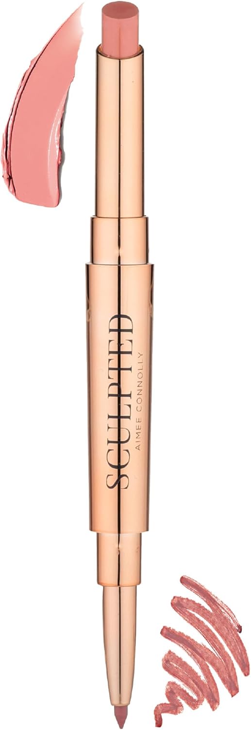 Lip Duo 2-In-1 Lipstick & Liner From Sculpted By Aimee (Blush Blend) - Travel-Friendly, Double-Ended Lip Duo To Sculpt, Shape & Colour Lips