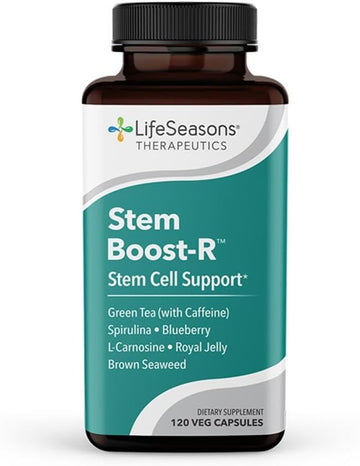 Lifeseasons - Stem Boost-R - Support Stem Cell Production - Spirulina, Blueberry, Royal Jelly, Brown Seaweed And L-Carnosine - 120 Capsules