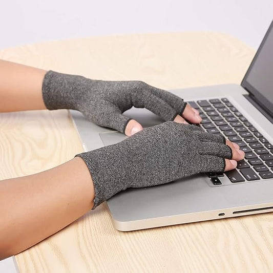 VALUEVIBES Compression Gloves for Women and Men, Open-Finger Gloves, Carpal Tunnel, Open-Finger Arthritis Gloves-1 Pair