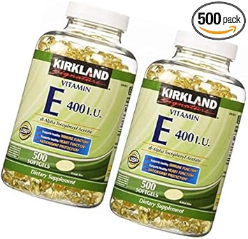 Kirkland Signature Vitamin E 400 Iu, 500 Softgels Each (Pack Of 2)