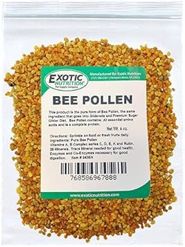 Bee Pollen (4 Oz.) - Healthy Natural Treat & Supplement - For Sugar Gliders, Marmosets & Other Small Pets