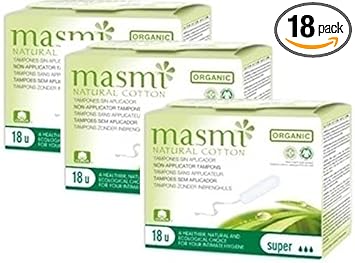 Masmi Pack Of 3 – 100% Certified Organic Cotton Tampons – Super
