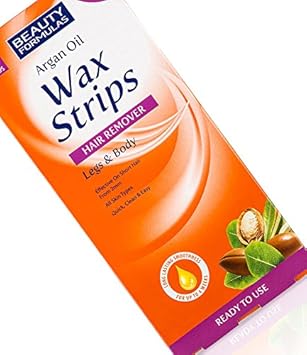 Beauty Formulas Argan Oil Wax Strips Hair Removal For All Skin Types - Pack Of 12 X 20 Strips