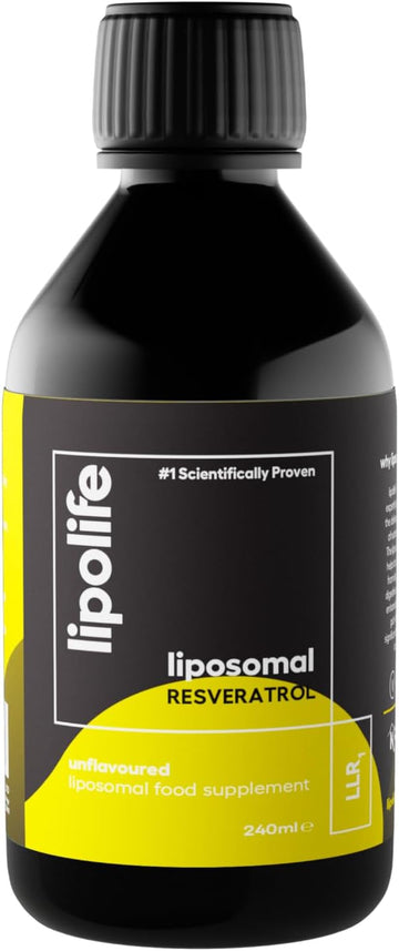 High Strength Liposomal Trans-Resveratrol. Advanced Nutrient Delivery From Lipolife. Targeting Cellular Absorption. 240Ml. No Flavours Or Sweeteners