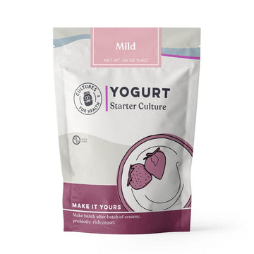 Cultures for Health Mild Yogurt Starter Culture | 4 Packets Direct-Set Powder Yogurt Culture with Lactobacillus Acidophilus | DIY Non-GMO Probiotic Yogurt | Mild Flavor Favorite Plain Yogurt for Kids