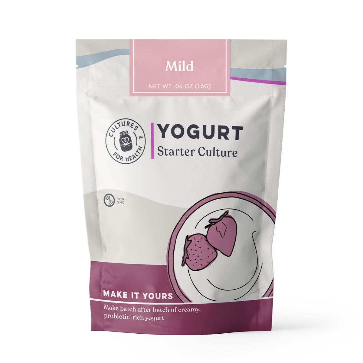 Cultures For Health Mild Yogurt Starter Culture | 4 Packets Direct-Set Powder Yogurt Culture With Lactobacillus Acidophilus | Diy Non-Gmo Probiotic Yogurt | Mild Flavor Favorite Plain Yogurt For Kids