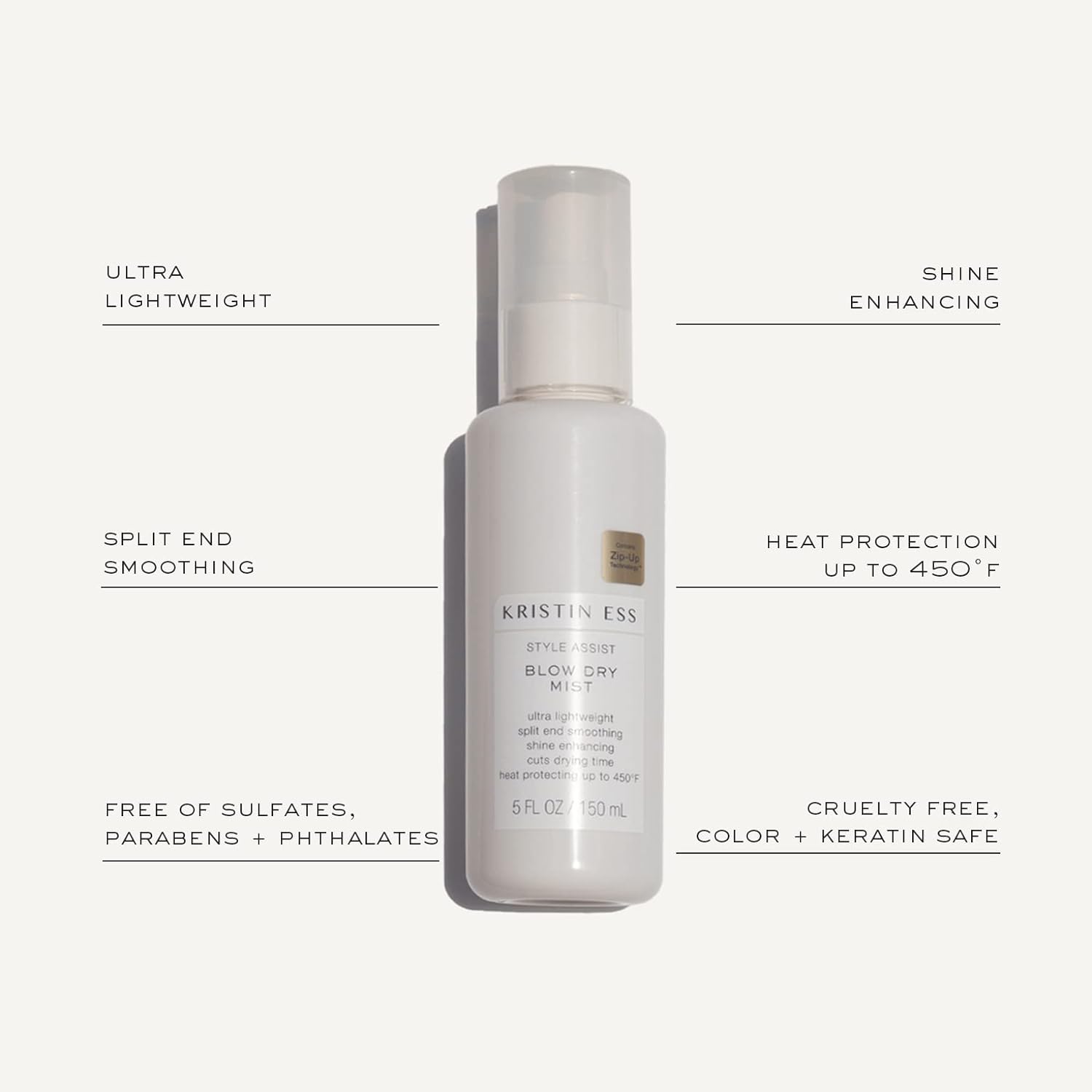 Kristin Ess Hair Nanoblack Travel Flat Iron Straightener + Style Assist Heat Protectant Spray Gift Set - Travel Case Accessory - 3/4 Inch Ceramic Mini Hair Straightener for Short Hair - Auto Shut Off : Beauty & Personal Care