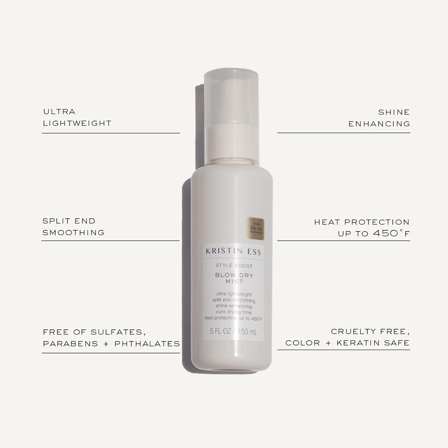 Kristin Ess Flat Iron Straightener + Style Assist Heat Protectant Spray Set - 3/4 Inch Ceramic Mini Straightener for Short Hair - Travel Case - Auto Shut Off : Beauty & Personal Care