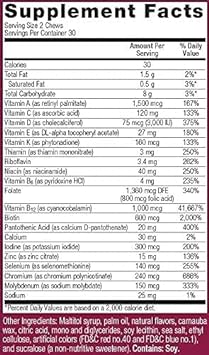 Bariatric Advantage Multi Chewy Bite - Soft Chew Multivitamin for Bariatric Surgery Patients - Chewable Multivitamin with Folic Acid, Vitamin D3 & More - Strawberry Watermelon Flavor - 60 Count