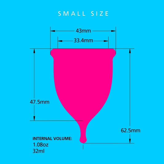 Small Menstrual Cup - High Capacity Period Cup - A Life Saver for Heavy Flow Users - Soft, Flexible - Tampon Pad Alternative - Made in USA - Small Teal