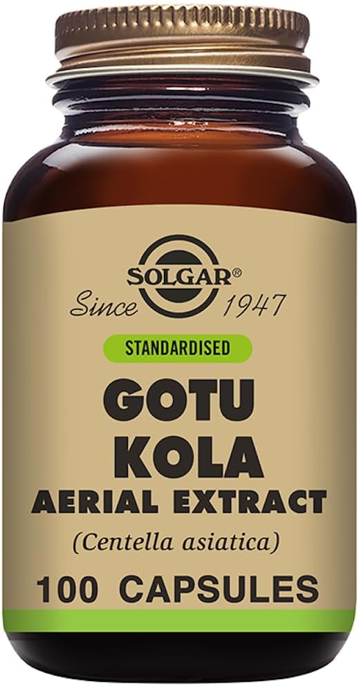 Solgar Standardized Gotu Kola Aerial Extract Vegetable Capsules, 100 Count