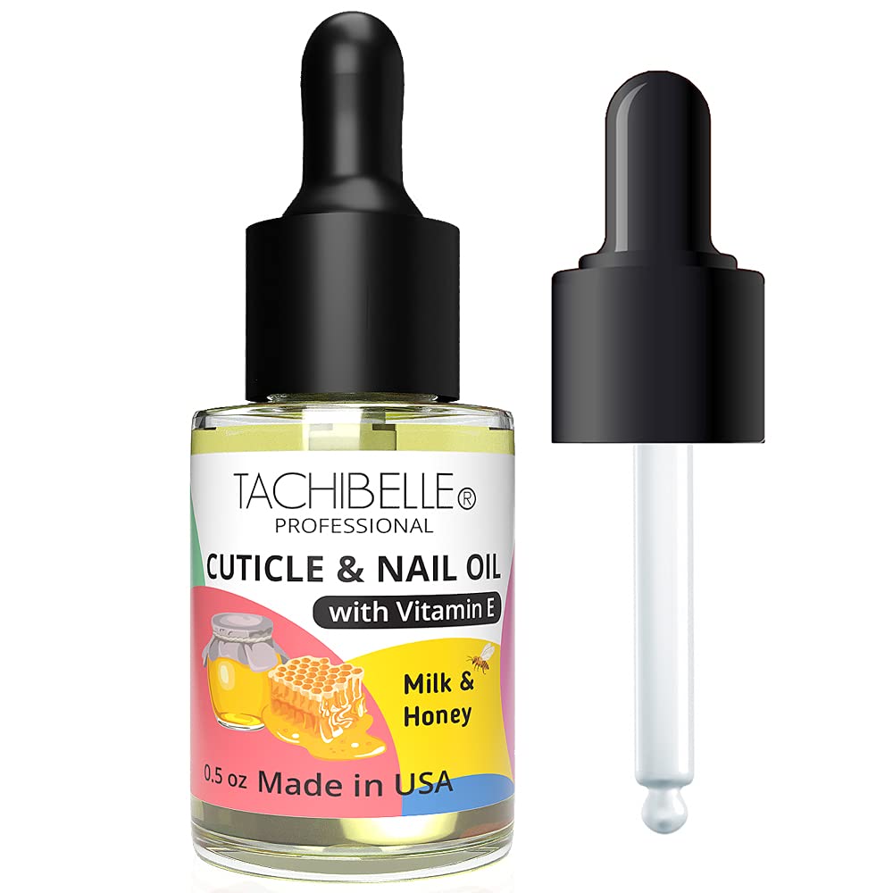 Tachibelle Cuticle And Nail Oil For Nourish, Moisturize And Revitalize Cracked And Rigid Cuticles With Natural Ingredients And Vitamin E 0.5 Oz With A Easy Dropper (Milk And Honey)
