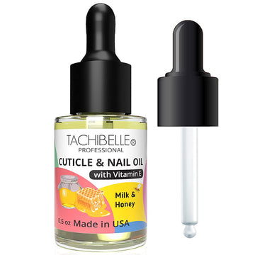 Tachibelle Cuticle And Nail Oil For Nourish, Moisturize And Revitalize Cracked And Rigid Cuticles With Natural Ingredients And Vitamin E 0.5 Oz With A Easy Dropper (Milk And Honey)