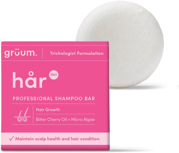 Grüum Hair Growth Shampoo Bar 50G - Solid Shampoo Bars For Hair Up To 60 Washes - Plastic Free Vegan Bar For Men & Women - Paraben Free Rich Lathering Bars For Dry, Damaged And Fine Hairs