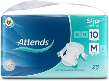 Attends Slip Active M10, 112 Units (4 Packs Of 28)