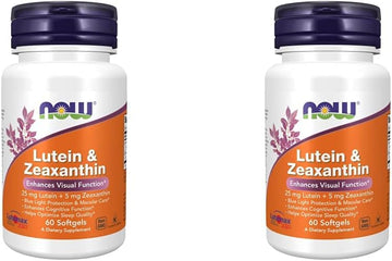 Now Supplements, Lutein & Zeaxanthin With 25 Mg Lutein And 5 Mg Zeaxanthin, 60 Softgels (Pack Of 2)