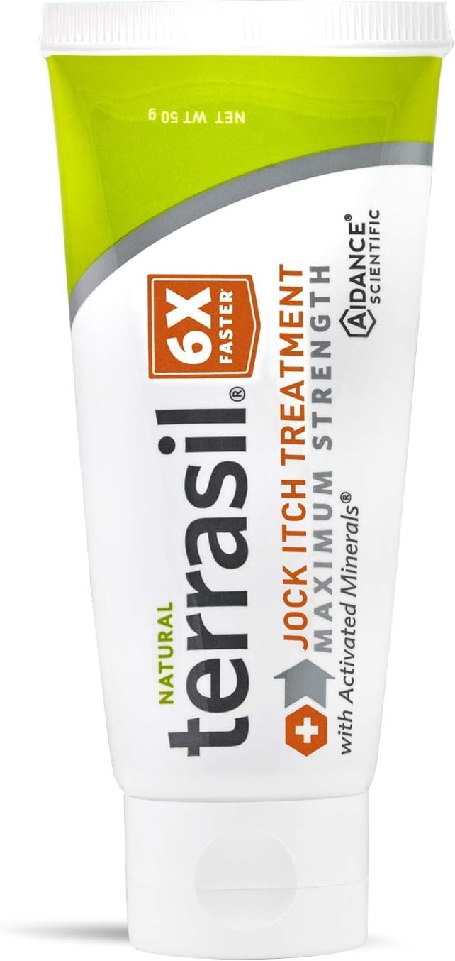 Terrasil Jock Itch Antifungal Treatment Extra Strength -Clinically Proven Clotrimazole For Effective Jock Itch Treatment, All-Natural Soothing Care & Fast Relief Of Jock Itch (50G)