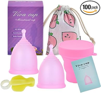 Reusable Menstrual Cup, Get Florauspicious Menstrual Cups for Feminine Care (Pack of 2) (Small, Pink)