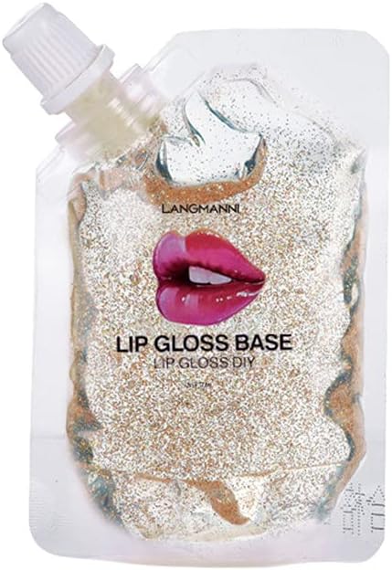 20Ml Clear Transparent Moisturizing Diy Lip Gloss Base Lip Balm Material Gel, Organic Lipctisk Lip Glow Lip Glaze Base For Making Your Own Lip Plumper/Lip Tint/Lip Primer (Golden Pearlescent)