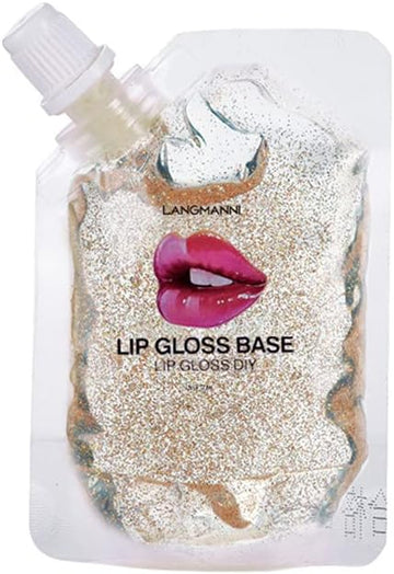 20Ml Clear Transparent Moisturizing Diy Lip Gloss Base Lip Balm Material Gel, Organic Lipctisk Lip Glow Lip Glaze Base For Making Your Own Lip Plumper/Lip Tint/Lip Primer (Golden Pearlescent)
