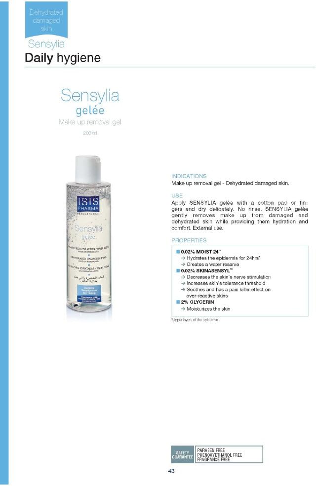 Isispharma Sensylia Cleansing Balm 250 Ml - Moisturising Cleanser For Sensitive Skin - Soothes Sensations Of Discomfort - Refreshing Texture - Makeup Remover - Glass Skin Effect - Made In France
