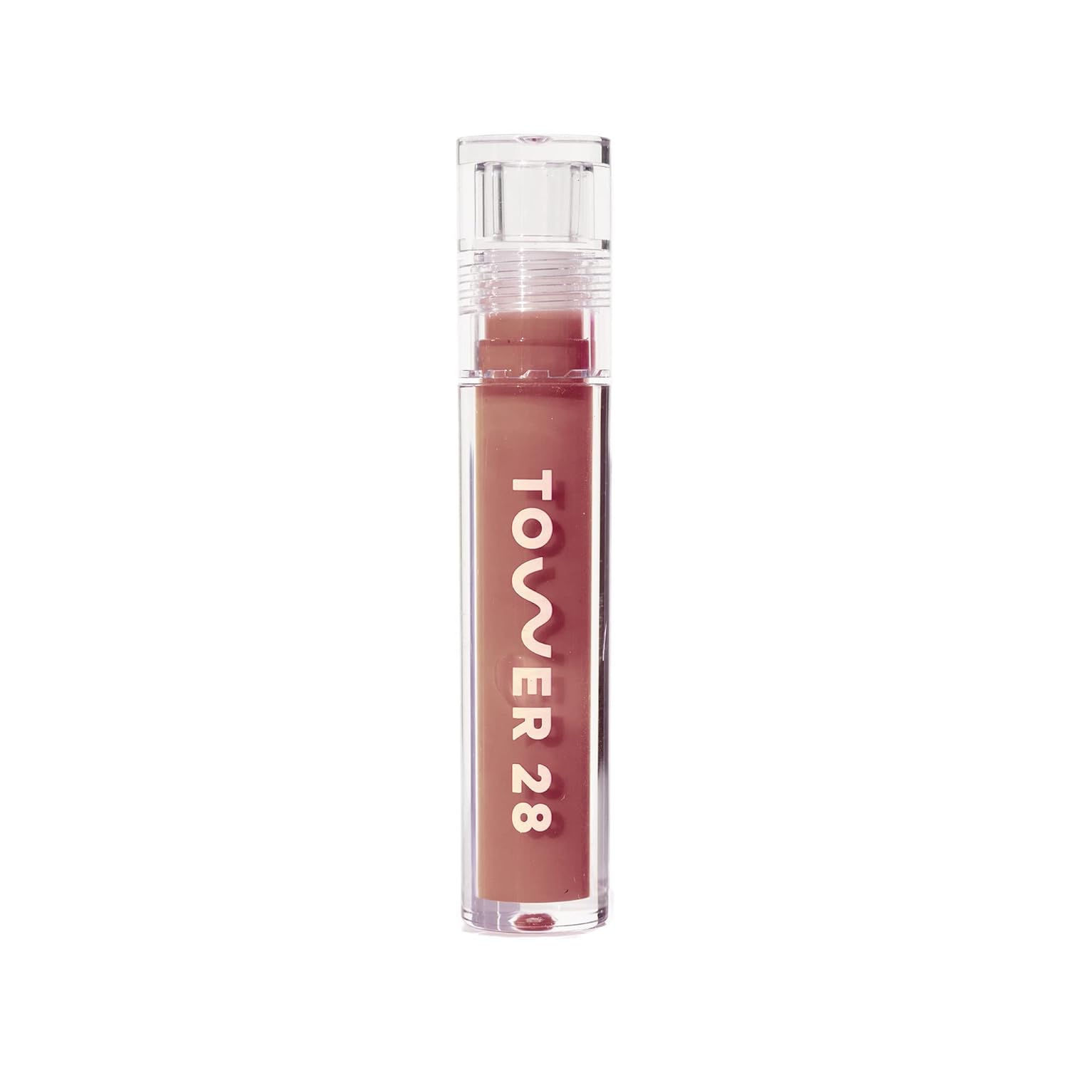 Tower 28 Shineon Milky Lip Jelly, Cashew, Non-Sticky Lip Gloss, Milky Rosy Brown Vegan Lip Gloss, Moisturizing Apricot And Raspberry Seed Oil, Cruelty Free