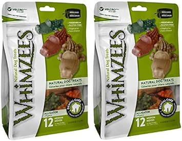 Whimzees 24 Count Medium Alligator Chews, Gluten Free Natural Dog Treats2