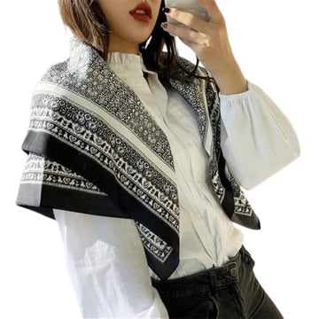 INFINIBYTE Luxury Silk Scarf for Women – Elegant Square Shawl, Lightweight Headscarf for Spring, Beach, and Sun Protection