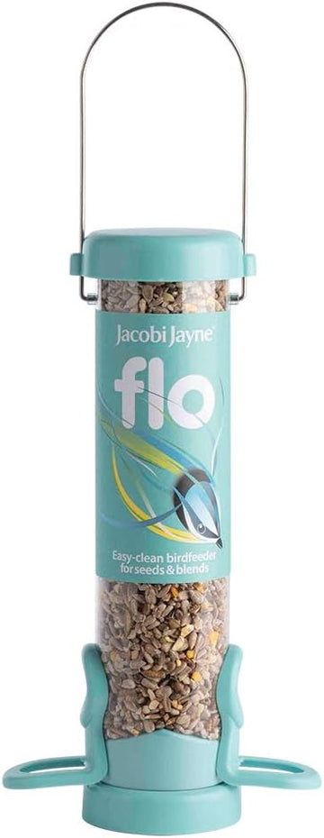 Jacobi Jayne FLO-S1B Bird Feeder, Aqua, Small?FLO-S1B