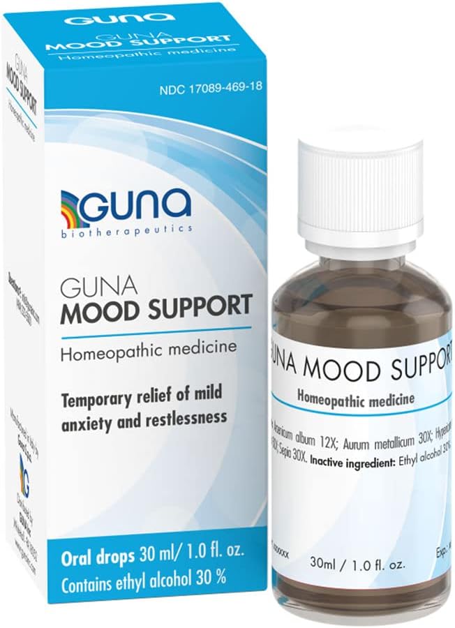 GUNA Mood Support Natural Homeopathic Remedy to Relieve Stress, Mild Restlessness and Help with Relaxation - 1 Ounce