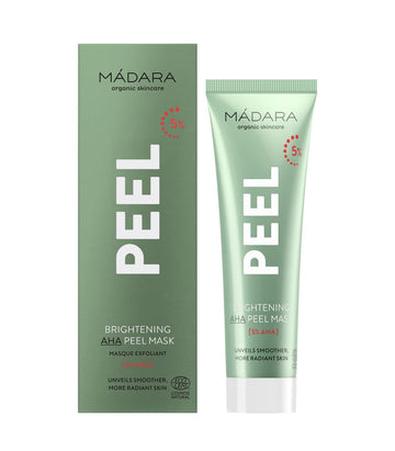 Mádara Organic Skincare | Brightening Aha Peel Mask - 60Ml, Exfoliating Face Mask With Aha Fruit Acids, Contains Vitamin C And Lactic Acid, Face Exfoliator For Brightness And Glow, Ecocert Certified