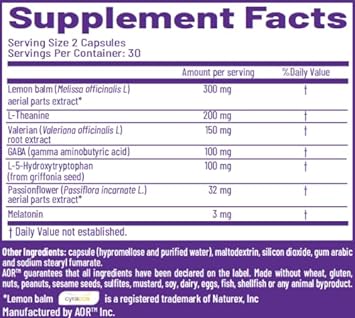 AOR, Ortho Sleep, Improves Overall Sleep & Helps with Jet lag, Natural Supplement with GABA, Melatonin, L-Theanine, Vegan, 30 Servings (60 Capsules) : Health & Household