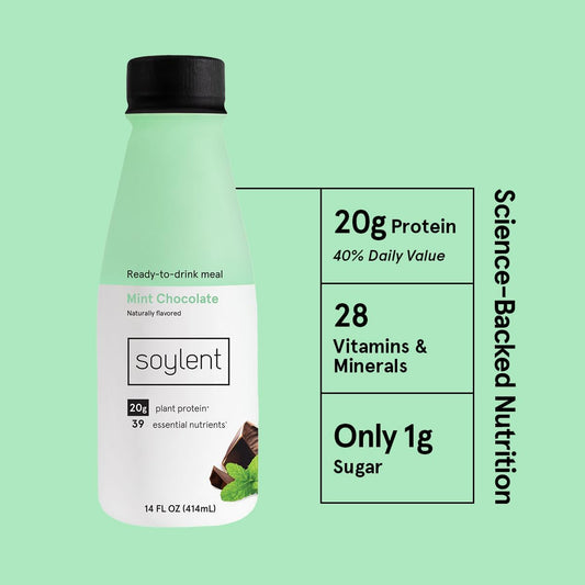 Soylent Meal Replacement Shake Bundle - Mint Chocolate & Banana - Two 12 Packs Of 14Oz Bottles